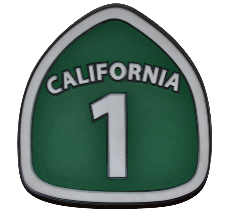 20002, Highway 1 Rubber Magnet, 3 inch, Pack of 6